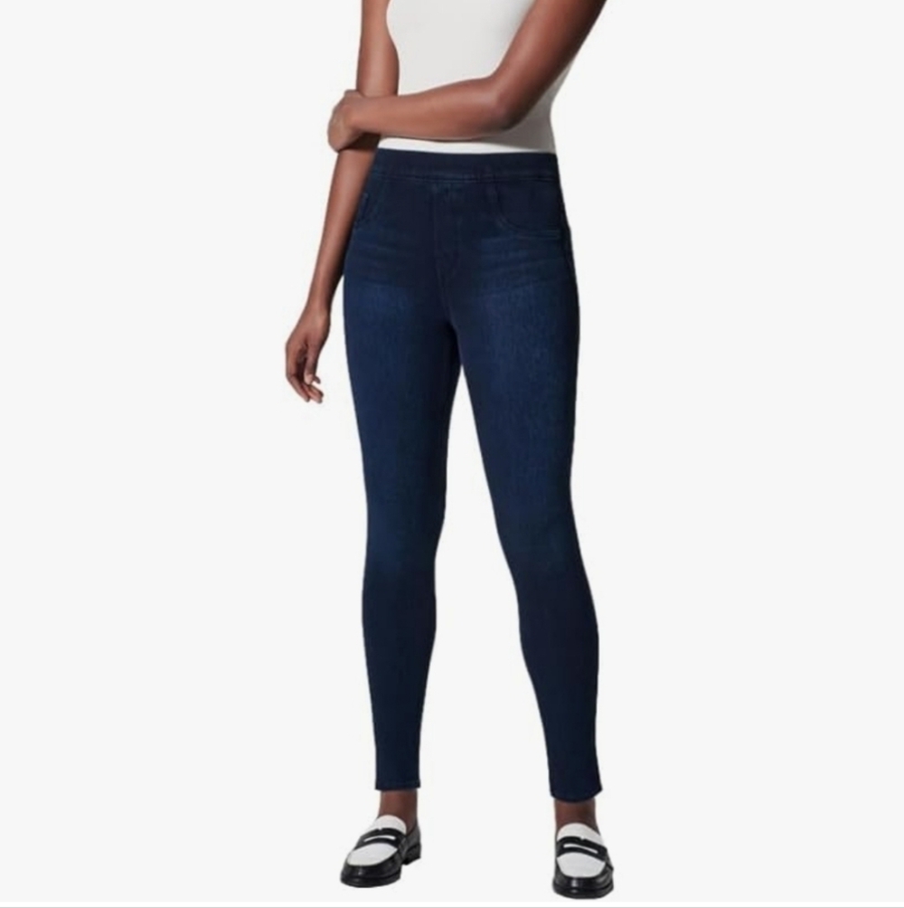 Spanx sz medium twilight rinse dark wash jeans ankle leggings WJ16